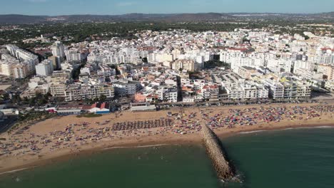 Quarteira-Town-in-the-Algarve,-a-Video-From-the-Sky