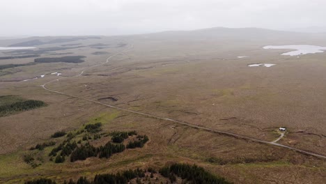 Drone-shot-of-a-forest-plantation-and-landscape-on-the-Hebridean-moorland