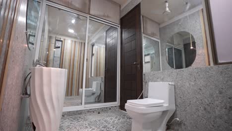 Beautiful-bathroom-interior---interior-apartment-room-modern,-bright,-cozy-atmosphere