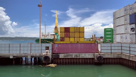 Shipping-containers-stacked-on-each-other-by-the-bay-in-Davao-City-waters