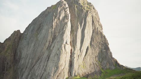 Iconic-Mountaintop-Segla-With-Rugged-Cliff-Wall-In-Senja,-Norway
