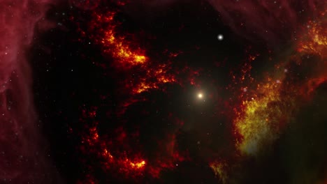 Gas-De-Nebulosa-Roja-En-El-Universo