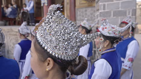 Bai-Ethnic-Minority-Group-Traditional-Clothing-Hat-in-Yunnan,-China