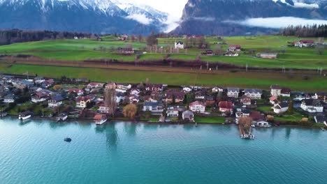 Thun-lake-view-in-Switzerland-4K-drone