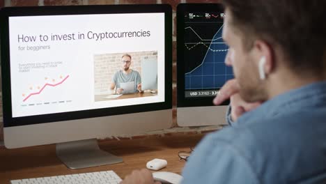 Adult-man-educating-how-to-invest-in-cryptocurrency.
