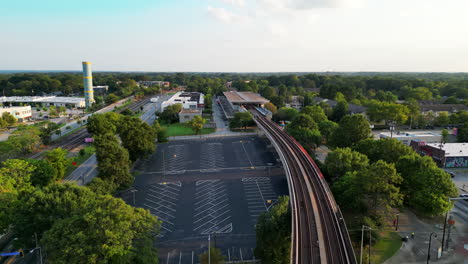 Aerial-view-of-empty-parking-lot-with-brand-new-asphalt-surface