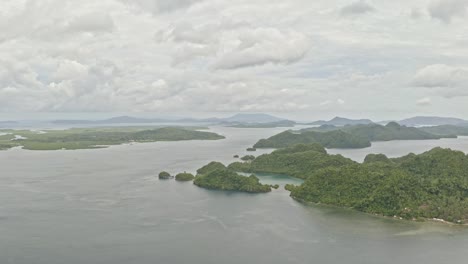 Aerial-view-over-Tinago-island-on-a-cloudy-day