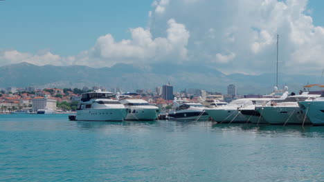 Yachts-moored-at-the-port-in-Split-