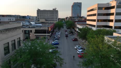 Broadway-Street-in-downtown-Fargo,-North-Dakota
