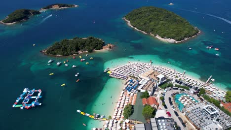 Sunbathing-on-Ksamil's-White-Sand-Beaches,-Swimming-in-the-Emerald-Sea-–-Your-Perfect-Summer-Vacation-Escape-Islands-in-Albania