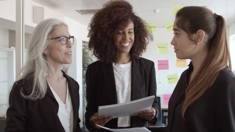 Positive-confident-businesswomen-meeting-in-office