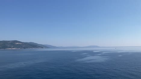 Coast-of-the-Island-of-Cres-as-seen-from-the-ferry,-summer-vacation-trip-to-Croatia