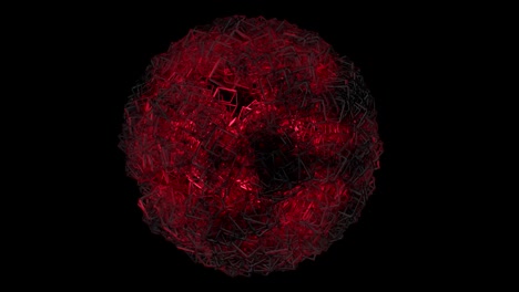 Tessellation-cube-planet-in-red-and-black-animation