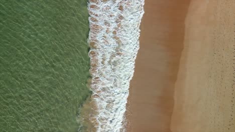 Die-Drohne-Fängt-Kristallklares-Blaues-Wasser-Und-Perfekt-Glitzernden-Weißen-Sand-Am-Palm-Beach-In-Der-Nähe-Von-Sydney,-Australien,-Ein
