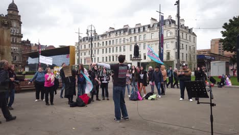 Pro-Trans-supporters-having-a-singalong-at-George-Square