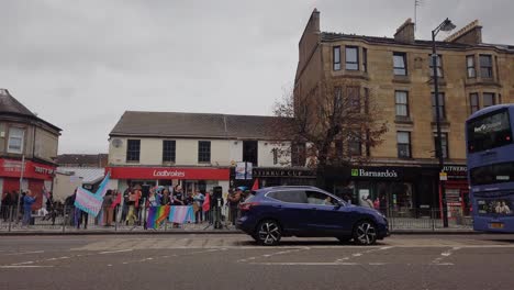 Time-lapse-De-Partidarios-Trans-En-Rutherglen,-Escocia