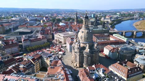 Best-aerial-top-view-flight
Dresden-city-Women-church-Frauenkirche-City-town-Germany,-summer-sunny-blue-sky-day-23