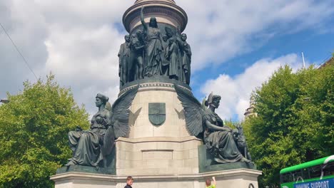 A-look-up-in-4K-at-The-imposing-O'Connell-Monument-on-Dublin's-O'Connell-St-is-always-a-focal-point-of-attention