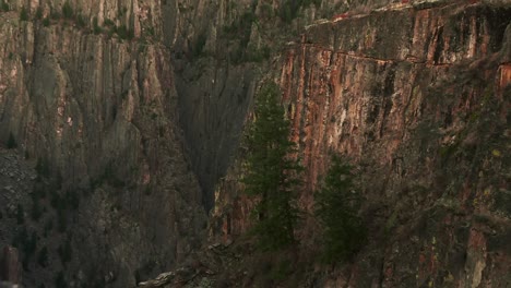 Sheer-Painted-Wall-Cliff-At-Black-Canyon-Of-The-Gunnison-National-Park,-Colorado,-United-States
