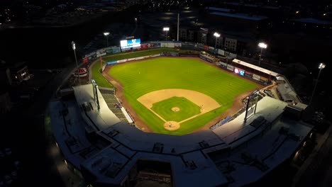 Minor-league-baseball-stadium-at-night