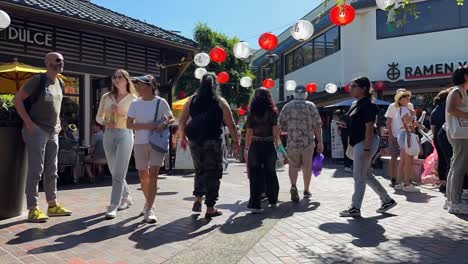 Japanese-Village-Plaza,-Little-Tokyo-in-Los-Angeles-California---time-lapse