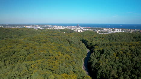 View-of-Gdynia,-Witomino,-Poland---Aerial-Wide-Shot