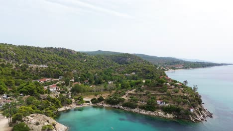 Greek-Island-Paradise:-Spathias-Beach-Aerial-4K-Drone-Footage