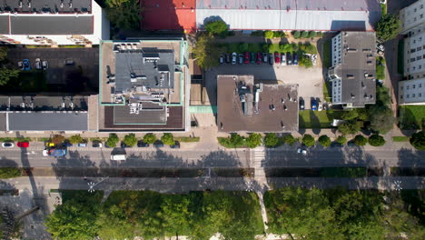 Overhead-View-of-Park-Centralny,-Gdynia,-Poland---Aerial