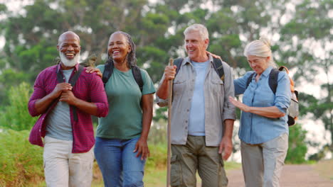 Group-Of-Active-Senior-Friends-Enjoying-Hiking-Through-Countryside-Walking-Along-Track-Together