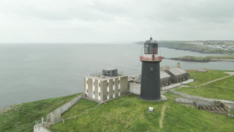 Ballycotton-Lighthouse-in-County-Cork,-Ireland---Aerial