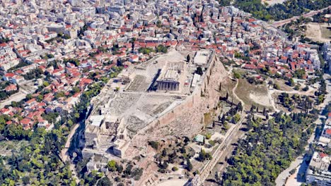 Acropolis-Athens-Greece,-Point-of-Interest-Graphics-Animation-Panoramic-View