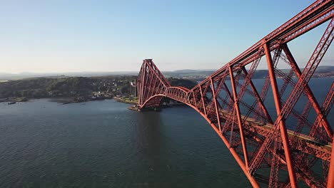 Aerial-View-of-The-Forth-Bridge-Near-Edinburgh,-Scotland,-UK