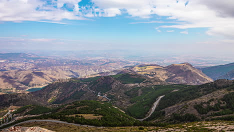 Beautiful-mountains-and-valleys-of-Spain,-time-lapse-view