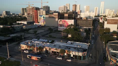 Luftaufnahme-Des-Wynwood-Viertels-In-Miami,-Florida,-Graffiti-Kunst