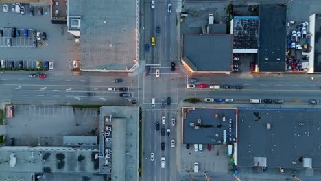 Industrial-Traffic-Intersection-at-Sunset-Aerial