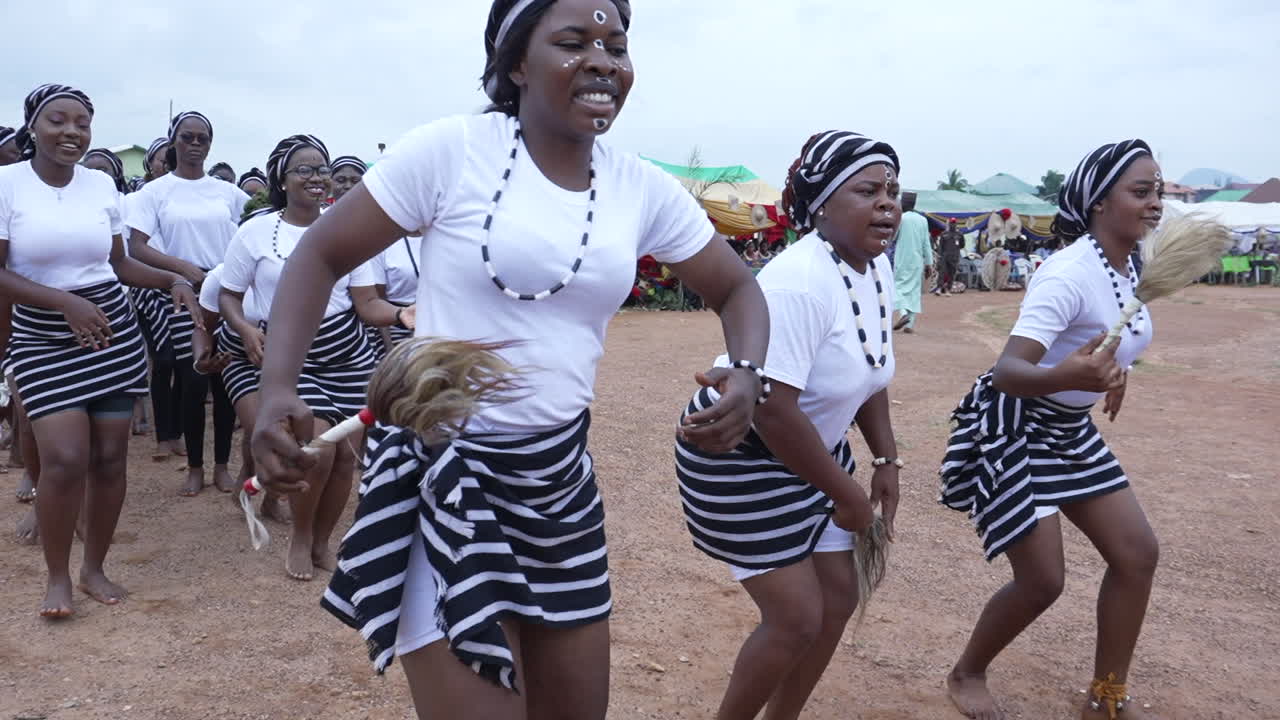 Cultural Dancers Of The Tiv Tribe In Nigeria Dancing In Slow Motion ...