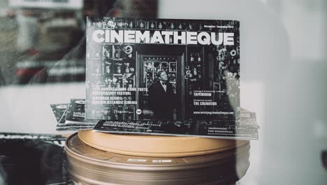 Vintage-Record-Advertisement-Movie-Reel-Silver-Screen-Film-Canister-Binder-Cinematheque-Winnipeg-Film-Group-Club-Manitoba-Canada