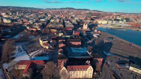 Drone-over-Oslo,-Norway