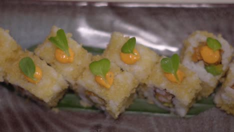 Garnelen-Sushi-Rezept,-Japanisches-Essen,-Nahaufnahme
