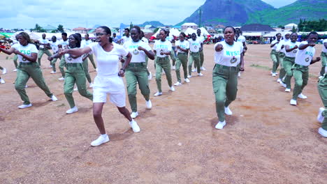 Youth-camp-military-defense-cadets-in-martial-arts-demonstration---slow-motion