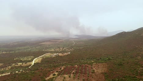 Drone-Vista-Aérea-Incendio-Forestal-Llamas-Incendio-Forestal-Cepillo-Fuego-Verano