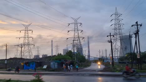 Video-from-the-Highway-of-a-Power-plant-with-a-Cooling-Tower-and-Chimney