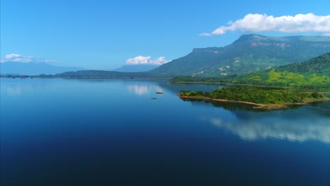 Drone-Cinematic-Asian-Jungle-Lake-Laos-Nam-Ngum-Reservoir-Flyover-Drone