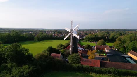 Aerial-video-footage-offers-a-glimpse-of-the-historical-Waltham-Windmill-and-Rural-History-Museum-in-Lincolnshire,-UK