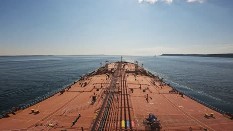 Zeitraffer-Öltanker-Bug-Dardanellen-Meerenge-Canakkale-über-Die-Türkei-Sonniger-Tag
