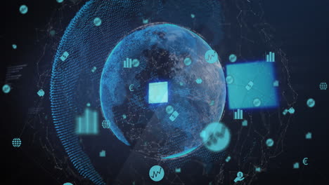 Animation-of-loading-squares-icon-and-network-of-connections-over-globe