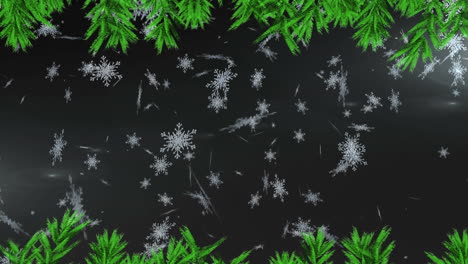 Animation-of-christmas-decoration-over-falling-snow