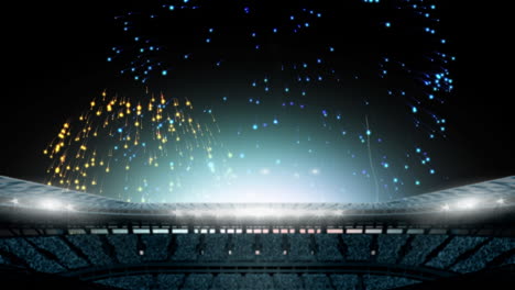 Animation-of-fireworks-over-night-sport-stadium