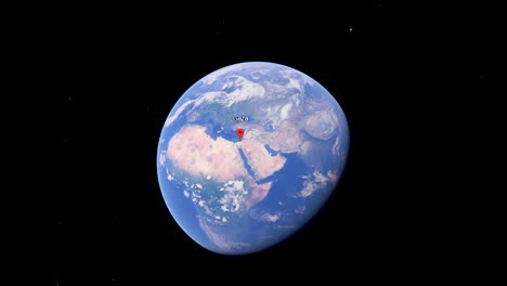 Gaza-Punkt-Auf-Der-Karte-In-Der-Google-Earth-Anwendung,-4K-Grafikanimationsmedien