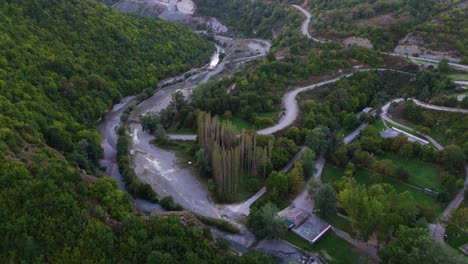 Greece's-Hidden-Forest-Gem:-Nestorio-Village-in-4K-Aerial-Splendor